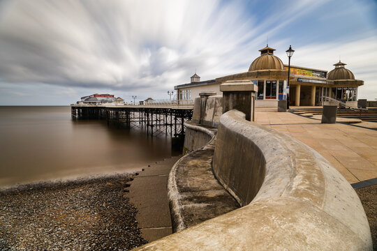 Cromer pier (Norfolk, United Kingdom) in windy morning