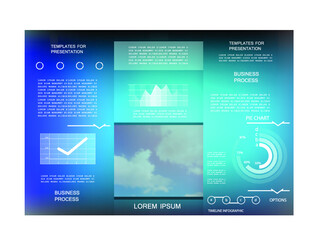 Brochure for business reports, cover layout and infographics