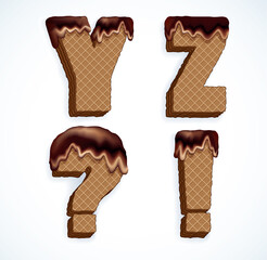 Vector set of stylized symbols wafers with cream inside