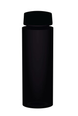 Black plastic water bottle. vector