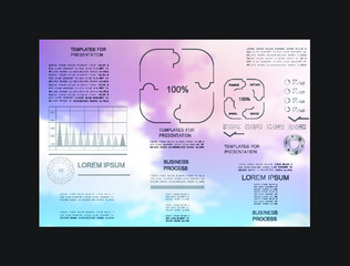 Brochure for business reports, cover layout and infographics