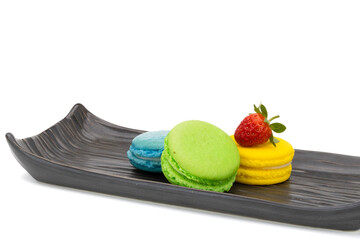 Colorful macaroon french dessert.