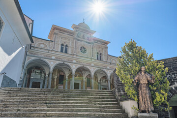 Locarno, Switzerland and the Madonna del Sasso Sanctuary (15th century). Locarno is an important tourist city of Switzerland on lake Maggiore