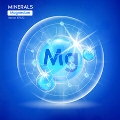 Minerals Copper for health. Pharmaceutical banner template Capsule with minerals blue. Scientific research medical and dietary supplement health care concept. 3D Vector EPS10