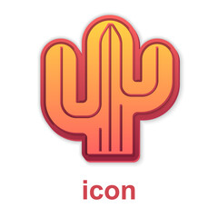 Obraz premium Gold Cactus icon isolated on white background. Vector