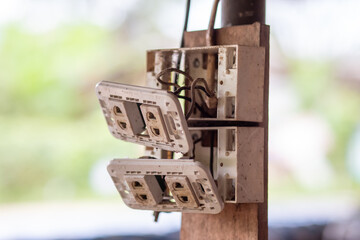 The old plug looks dangerous but still works. Risk of electric shock, short circuit