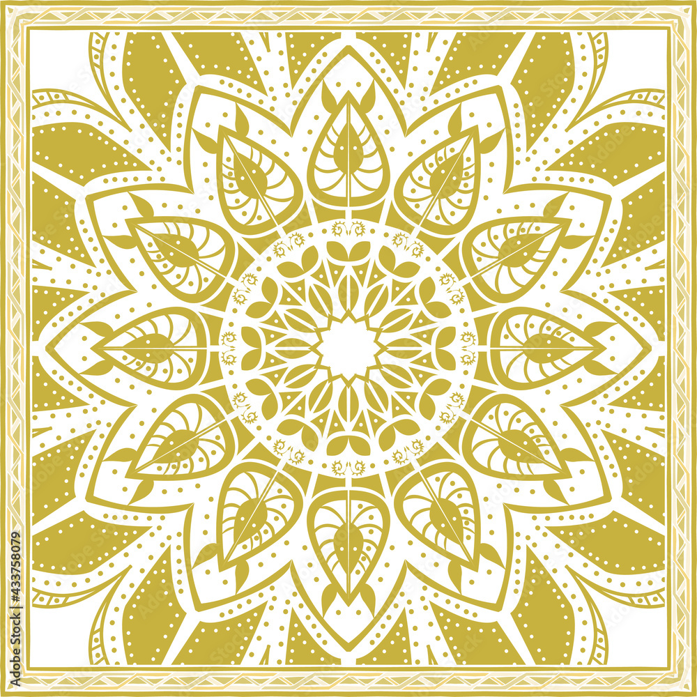 Aufkleber pattern of hijab motif design with abstract foliage design. silk scarf pattern vector design inspira
