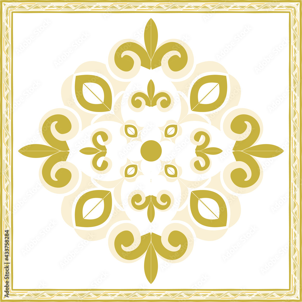 Poster pattern of hijab motif design with abstract foliage design. silk scarf pattern vector design inspira