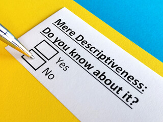 One person is answering question about mere descriptiveness.