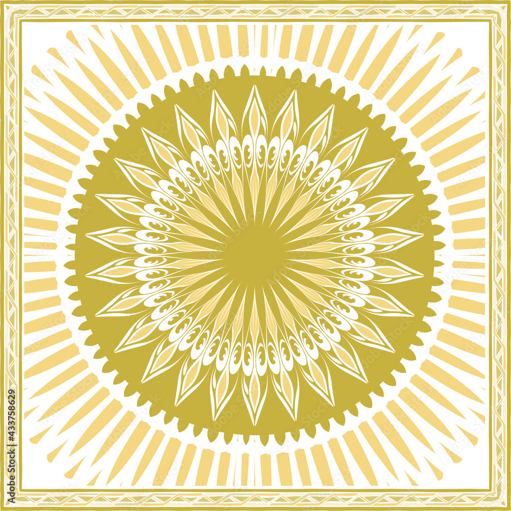 Poster pattern of hijab motif design with abstract foliage design. silk scarf pattern vector design inspira