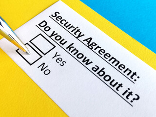 Obraz premium One person is answering question about security agreement.