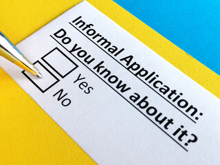 One person is answering question about informal application.