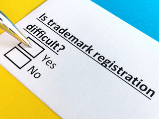 One person is answering question about trademark registration.