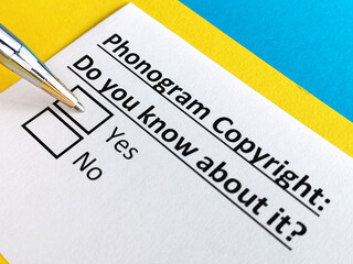 One person is answering question about phonogram copyright.