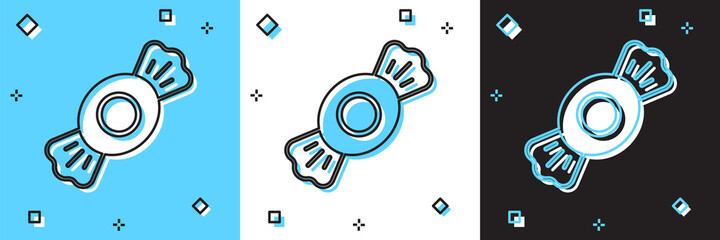 Set Candy icon isolated on blue and white, black background. Vector
