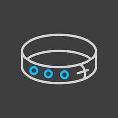 Pet collar vector icon on dark background