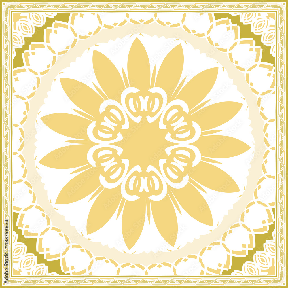 Poster pattern of hijab motif design with abstract foliage design. silk scarf pattern vector design inspira