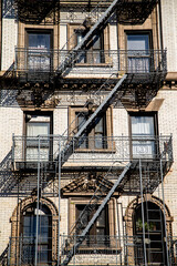 Fototapeta na wymiar Fire escape steps from New York, America