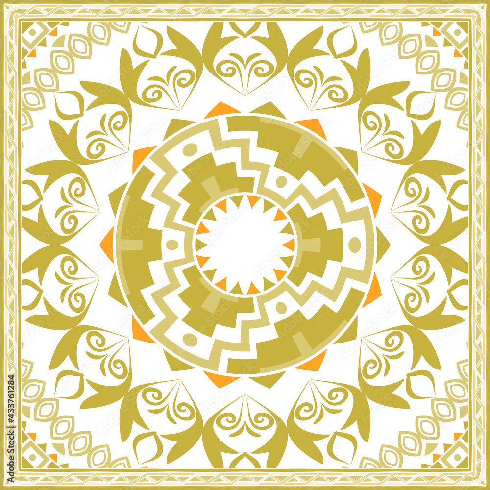 Aufkleber design of hijab or scarf motifs with abstract patterns. can be used also for other fabric