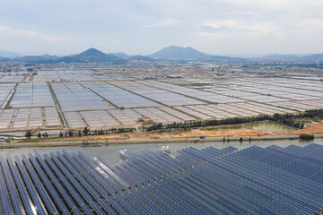 Aerial photography of the modern photovoltaic power station