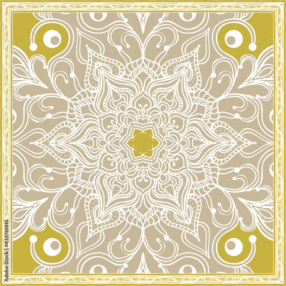 Poster design of hijab or scarf motifs with abstract patterns. can be used also for other fabric