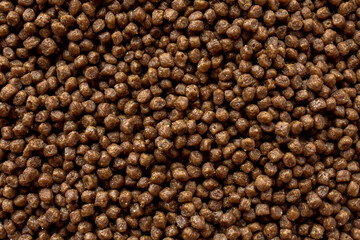 Cat dry food in granules. Close-up, texture.