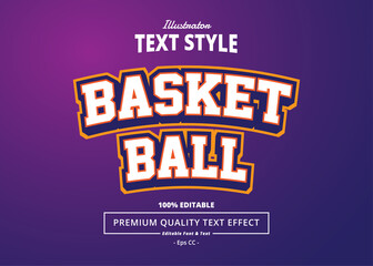Basket Ball Illustrator Text Effect