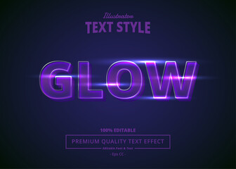 Glow Illustrator Text Effect