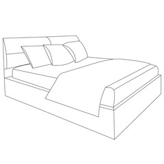 bed contour, sketch on white background