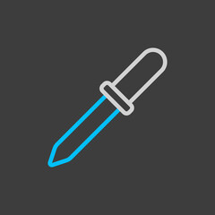Fototapeta premium Dropper icon on dark background. Medical sign
