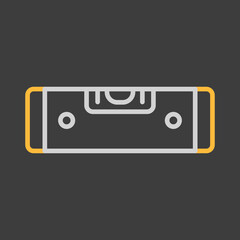 Fototapeta premium Bubble level vector flat icon on dark background