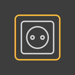 Electric outlet vector icon on dark background