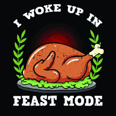 i woke up in feast mode poly cotton poster design illustration vector Logo Vector Template Illustration Graphic Design design for documentation and printing