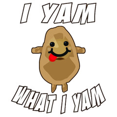 i yam what i yam vegan funny shirt mens sport Logo Vector Template Illustration Graphic Design design for documentation and printing