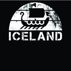 iceland vintage viking scandinavia gift jersey t shirt Logo Vector Template Illustration Graphic Design design for documentation and printing
