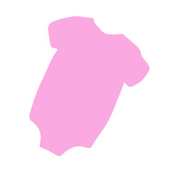 Pink Colored Baby Suit child clothes wear on White Background Flat Graphic Illustration