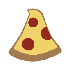 Pizza Slice Icon Fast Food Isolated Over White Background Flat Graphic Illustration