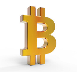 Bitcoin symbol - 3D Illustration