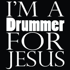im a drummer for jesus mens ringer Logo Vector Template Illustration Graphic Design design for documentation and printing