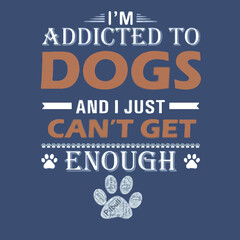 im addicted to dogs womens   v neck Logo Vector Template Illustration Graphic Design design for documentation and printing