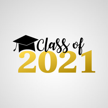 Vector Illustrate Design Graduation 2021 Logo. Class Of 2021, Senior 2021 Badges Design.