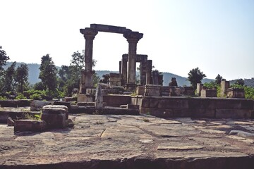 Fototapeta na wymiar ruins of an temple in alwar,rajasthan,india,asia