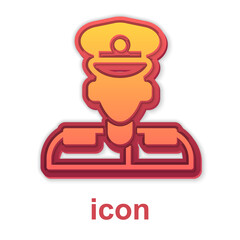 Gold Pilot icon isolated on white background. Vector