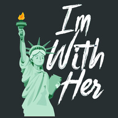 im with her 4th of july lady liberty Logo Vector Template Illustration Graphic Design design for documentation and printing