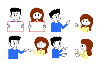 人物イラスト 若者男女セット2