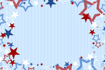 USA Independence Day abstract background with elements of American flag in light blue colors