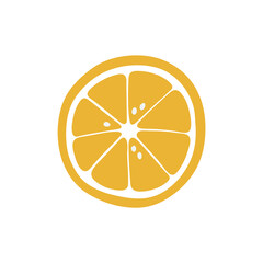 Abstract lemon fruit vector, summer fruit illustration, boho lemon vector