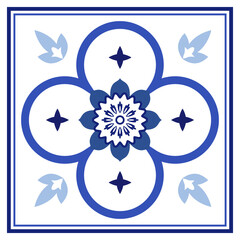 Azulejos portuguese traditional ornamental tile