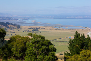hiking trail from Glenduan to Cable bay, walkaway, hike with view on beautiful landscape and the...