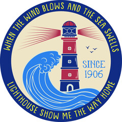Nautical vector badge design for kids
